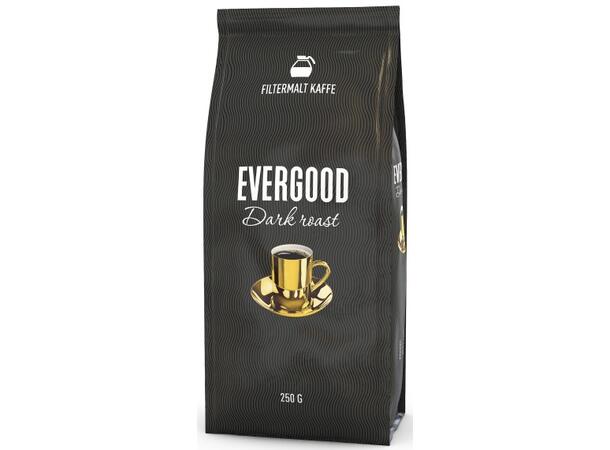 Kaffe EVERGOOD dark filtmalt 250g Rainforest Alliance-sertifisert kaffe 